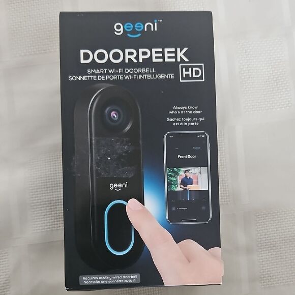 HOST PICK Geeni Doorpeek Smart Wi-Fi Doorbell - Black - Picture 1 of 16